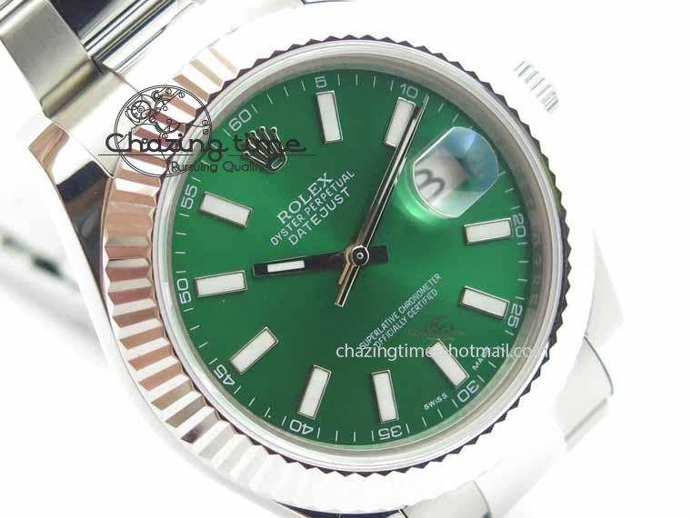 0202 DateJust II 41mm SS BP Maker Best Edition Green Dial On SS Bracelet SA AllSeason 3677